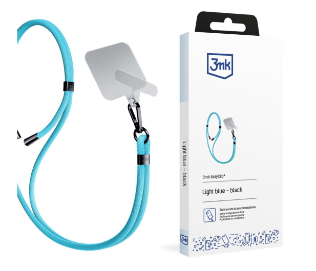 3MK Sznurek do Etui EasyClip Light Blue (black) 5903108568654 - 1267322 - zdjęcie 2